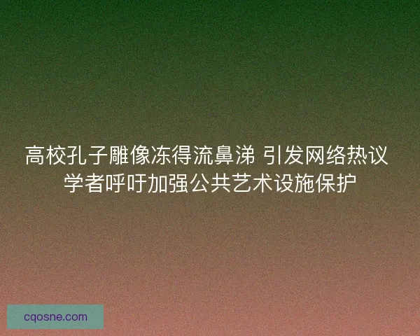 高校孔子雕像冻得流鼻涕 引发网络热议 学者呼吁加强公共艺术设施保护